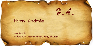 Hirn András névjegykártya